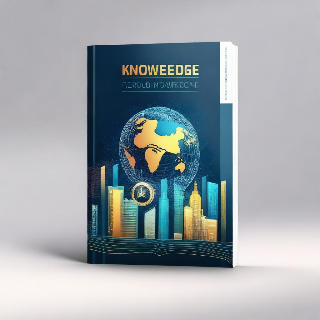 Design a book cover with the title 'Knowledge is the New World Currency'