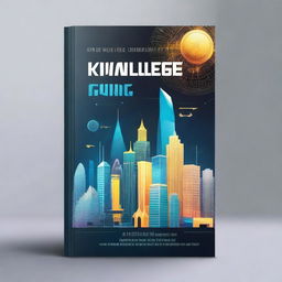 Design a book cover with the title 'Knowledge is the New World Currency'