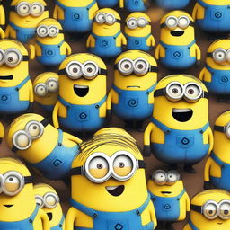 A humorous scene featuring Minions screaming and looking scared