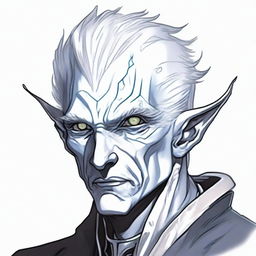 A detailed illustration of a male changeling character from Dungeons & Dragons