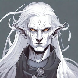 A detailed illustration of a male changeling character from Dungeons & Dragons