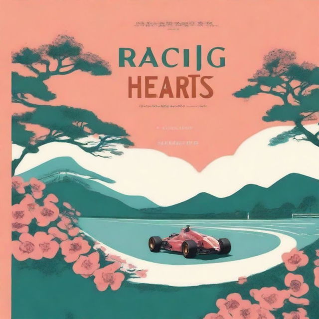 The book cover for 'Racing Hearts' is visually captivating and evocative