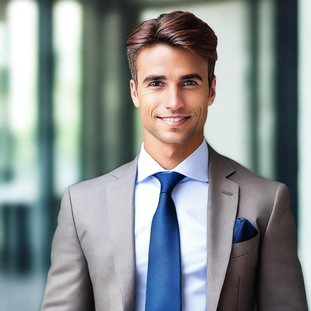 A stylish and attractive person in fashionable and trendy attire, looking confident and ready for an interview