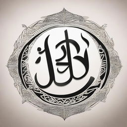 A detailed and elegant pencil drawing of the name 'Allah' in calligraphy style