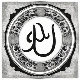 A detailed and elegant pencil drawing of the name 'Allah' in calligraphy style