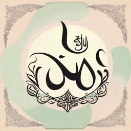 Create an image featuring the name 'ALLAH' written in beautiful Arabic calligraphy