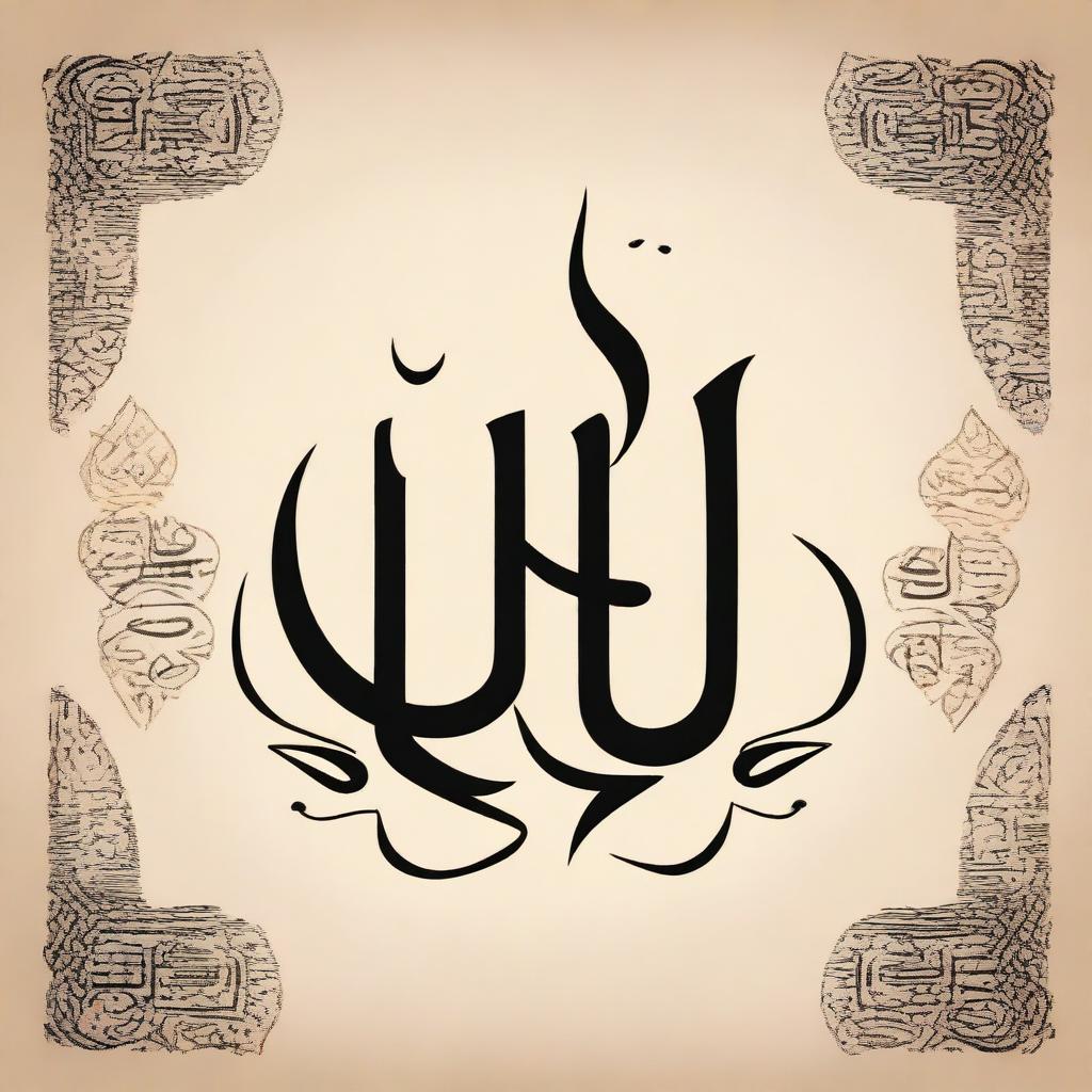 Create an image featuring the name 'ALLAH' written in beautiful Arabic calligraphy