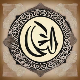 Create an elegant piece of Islamic art featuring the calligraphy of the word 'Allah'