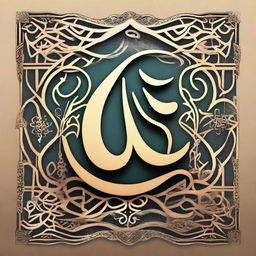 Create an elegant piece of Islamic art featuring the calligraphy of the word 'Allah'