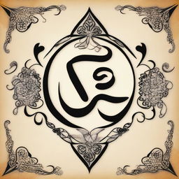 Create an elegant piece of Islamic art featuring the calligraphy of the word 'Allah'