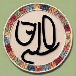 A punch needle design featuring the name 'ALLAH' in Arabic calligraphy