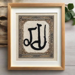 A punch needle design featuring the name 'ALLAH' in Arabic calligraphy, framed in an A4 size