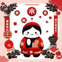 Design a WeChat profile picture with a strong emphasis on red elements