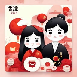 Design a WeChat profile picture with a strong emphasis on red elements