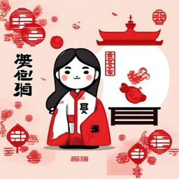 Design a WeChat profile picture with a strong emphasis on red elements