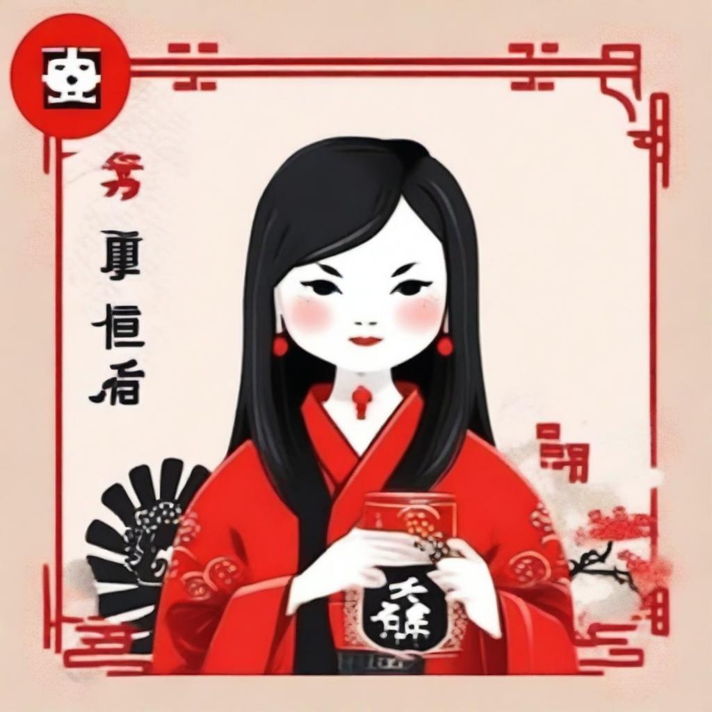 Design a WeChat profile picture with a strong emphasis on red elements