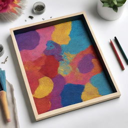 Create an intricate punch needle emboss abstract art on an A4 size frame