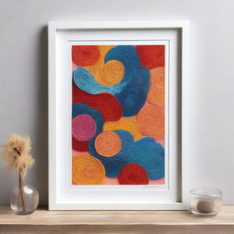 Create an intricate punch needle emboss abstract art on an A4 size frame