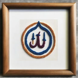 Create an intricate punch needle emboss art featuring the name 'Allah' on an A4 size frame