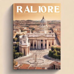 A catchy travel guide cover featuring a scenic shot of Rome from above