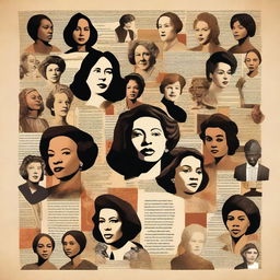 A book cover design featuring a collage of famous women throughout history, each depicted giving powerful speeches