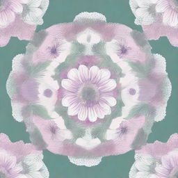 A beautiful mandala art style illustration featuring Australian bush flowers in pastel colors