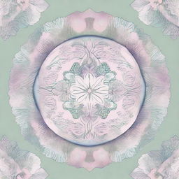 A beautiful mandala art style illustration featuring Australian bush flowers in pastel colors