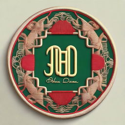 Create an embroidery with an embossed effect featuring only the name 'Abu Dhabi'