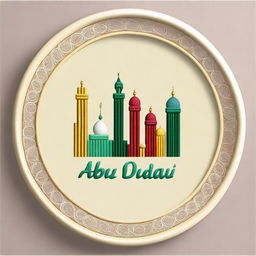 Create an embroidery with an embossed effect featuring only the name 'Abu Dhabi'