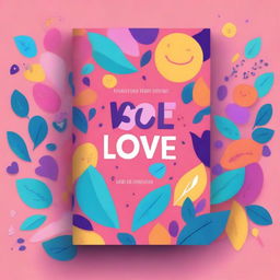 Create a book cover that illustrates the concept of self-love using vibrant colors