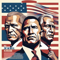 Create a movie poster similar to the 1996 film The Rock, but featuring American presidents