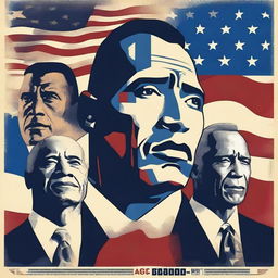 Create a movie poster similar to the 1996 film The Rock, but featuring American presidents