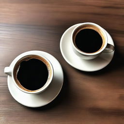 A visually appealing comparison image showing a cup of black coffee next to a cup of coffee with cream