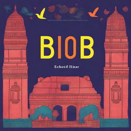 A cover for a school project titled 'Echoes of Bihar' with a simple font for the heading