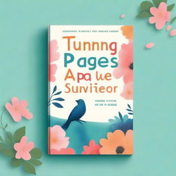 Create a book cover titled 'Turning Pages: A Stroke Survivor’s Tale'