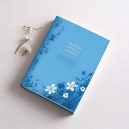 Create a book cover featuring the pages of a blue book with a turning page