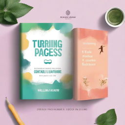 Create a book cover titled 'Turning Pages: A Stroke Survivor’s Tale'