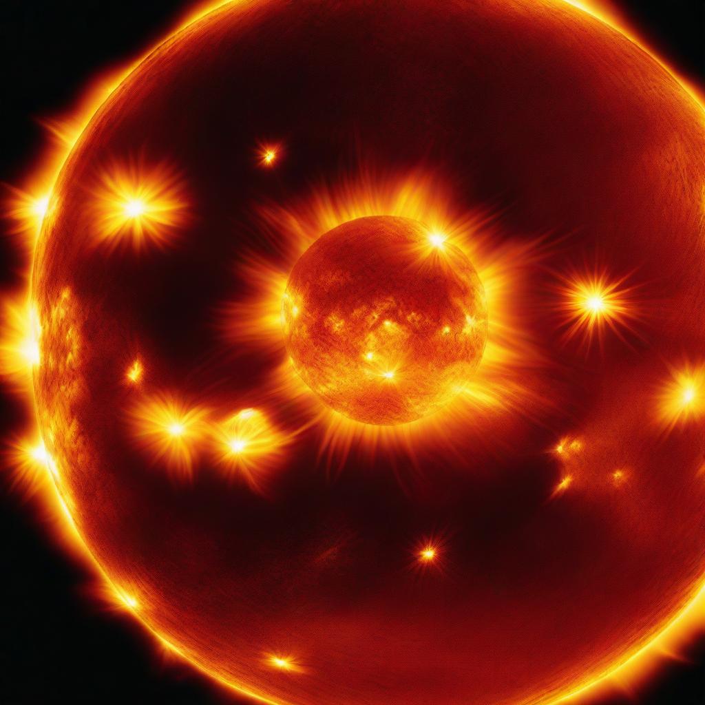 A high-resolution image of the Sun, showing its surface in great detail