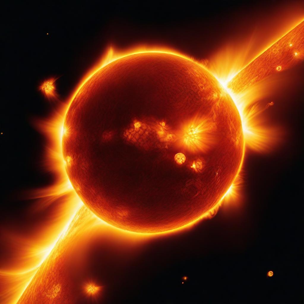 A high-resolution image of the Sun, showcasing its intense brightness and surface details