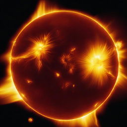 A high-resolution image of the Sun, showcasing its intense brightness and surface details