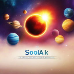 Create a Facebook cover image featuring a solar system with vibrant planets, stars, and a beautiful cosmic background