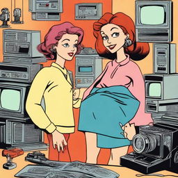 Create an image that captures the essence of 'The Camera Ladies,' a 1997 computer-animated film