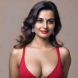 A 35-year-old Indian woman, often referred to as an aunty, looking attractive and bold