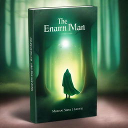 Create a captivating book cover featuring an enchanted forest with glowing magical elements