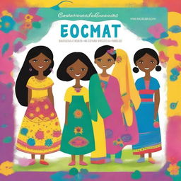 Create a front cover for a children’s cultural fashion book