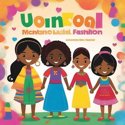 Create a front cover for a children’s cultural fashion book