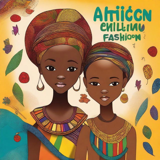 Create a front cover for an African children’s cultural fashion book