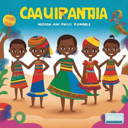 Create a front cover for a Namibian children’s cultural fashion book