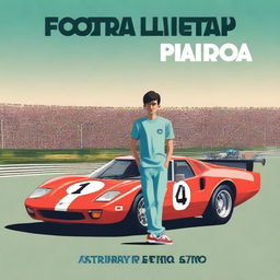 Capa de livro mostrando uma adolescente, seu irmão e o pai no autódromo de corridas de Fórmula 1