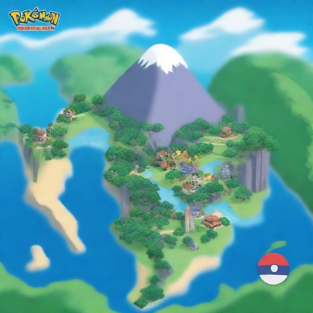 Create an image of a new Pokémon region inspired by Latin America